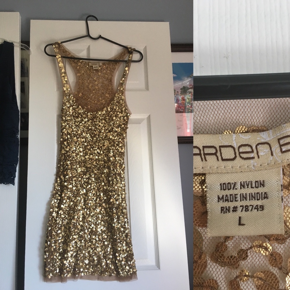 Arden B gold sequin dress